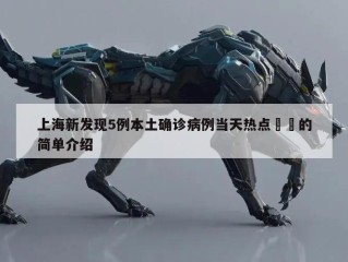 上海新发现5例本土确诊病例当天热点㊙️的简单介绍