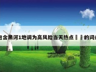 包含黑河1地调为高风险当天热点㊙️的词条
